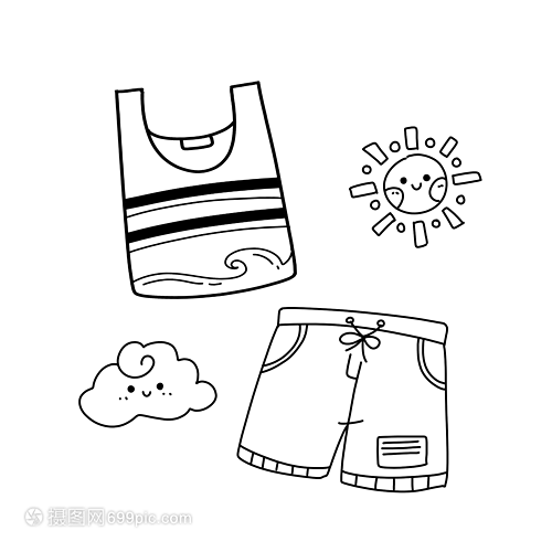 生活小確幸 褲衩背心簡筆畫與日用百貨的創(chuàng)意交融